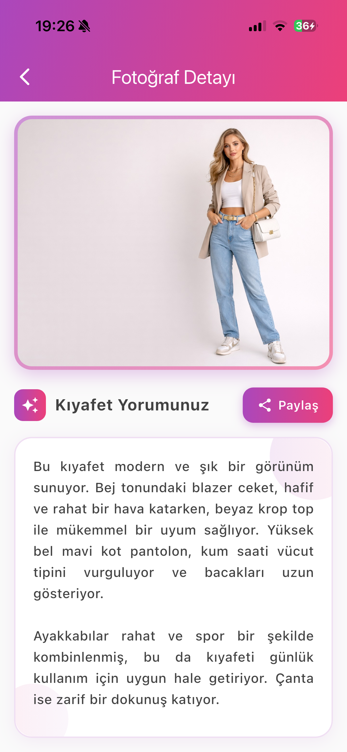 Icofy detay ekranı